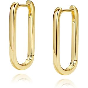 3Diamonds 18K Gold Plated Dainty Hoop Earrings Long Lasting Fashion Women Jewelry Rectangular Round Shape Durable