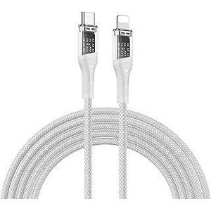 Hoco U111 - Transparent Discovery Edition PD Fast Charging And Data Transmittion Cable (20W - 1.2M), USB-C To Lightning Plug, Compatible With Apple iPhone iPad Airpods - Grey