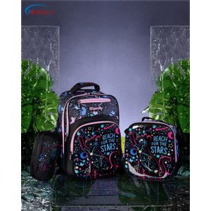 Momolly 3-piece school bag set backpack, lunch bag, and waterproof pencil case
