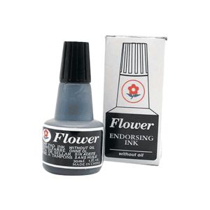 Flower زجاجة حبر اسود للختم زهرة (اسود)