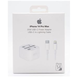 Apple 20W USB-C Power Adapter + USB-C to Lightning Cable (1m) Combo for iPhone 14 Pro Max & 14 Series - White