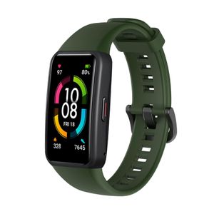 سوار ساعة ذكية، متوافق مع Huawei Band 6/Honor Band 6/Band 6 Pro/Band 6 NFC Wristbands for Men Women، من سيليكون، تصميم جيد التهوية، تصميم نحيف وخفيف - أخضر