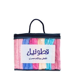 Cottonil مجموعة من 6 مناشف يد قطنية 100% مصرية من كوتونيل - مقاس 30*30