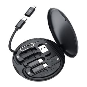 Universal Cable Efficient Storage for IOS and USB C Data Transfer Reducing Clutter and Damage (Color Black)