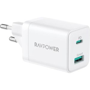 Ravpower RP-PC170 30W 2-Port Wall Charger (USB-A and USB-C) - White - 18 Months Warranty