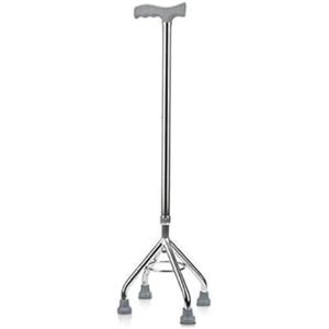 عكاز مشي من الفولاذ المقاوم للصدأ لكبار السن مع 4 أرجل أمان بحجم 12  18 في 22 سم، متعدد الألوان