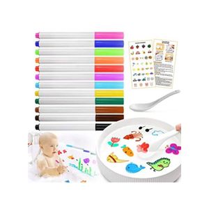 Ketrabon 11 Colors Magic Watercolor Pen, Floating Watercolor Pens for Drawing for Kids, Erasable Watercolor Pen Set, Improve Drawing and Imagination (With Spatula)