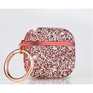 متوافق مع AirPods 3، غطاء حافظة AirPods مرصع بالألماس اللامع، حافظة واقية صلبة مقاومة للصدمات للفتيات والنساء متوافقة مع حافظة شحن Apple Airpods 3