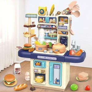 Kids Kitchen Toy Set, Toy Kitchen Playset with Pressure Pot Pan Kitchen Utensil Holder Knife Block Toy Kitchen Knives Cutlery Vegetables Accessories Play Food