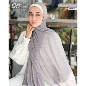 Farah شال فريحة الأساسي الأنيق - دماس كويتي - رمادي