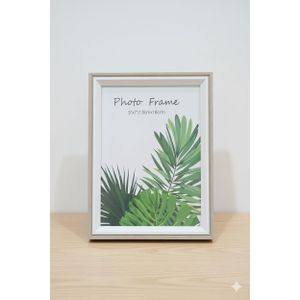 Wooden Picture Frame, Size (13x18 cm), Beige and White, with Stand Backdrop, Modern Home Decoration
