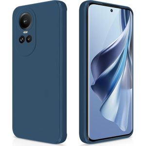 غطاء متوافق لهاتف Reno 10 Pro 5G، غطاء سيليكون سائل عالي الجودة، حماية كاملة للهاتف، مقاوم للخدوش، بطانة من الألياف الدقيقة الناعمة (أزرق)