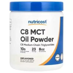 Nutricost C8 MCT Oil Powder C8 Medium Chain Triglycerides Unflavored 10g