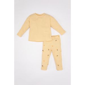 Defacto Baby Girl Regular Fit Knitted Set - Yellow