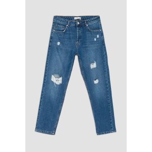 Defacto Man 90’S Slim Fit Trousers - Mid Blue