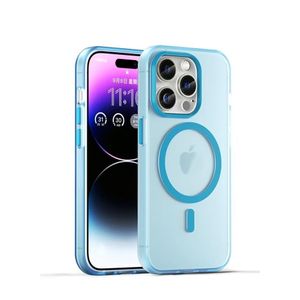 Drop-resistant reinforced plastic back cover compatible with the iPhone 13 Pro – Blue