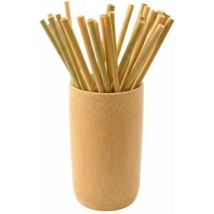 Eco-Friendly Bamboo Drinking Straws, Natural Large 20 cm, Reusable and Biodegradable Bamboo Straws, Smooth Polished Surface for Juice Smoothies Coffee Cocktails Shakes, Brown - 5 Pieces