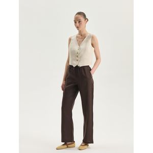 LC Waikiki 100% Linen Women's Elastic Waist Trousers