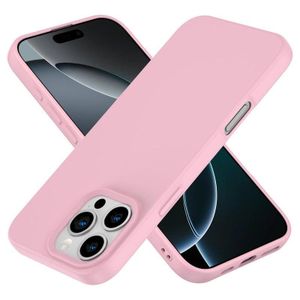 جراب سيليكون مصمم خصيصًا لهاتف iPhone 16 Pro، مبطن بألياف دقيقة، مقاوم للصدمات، تصميم نحيف، ملمس ناعم، مانع للانزلاق، حماية كاملة للجهاز