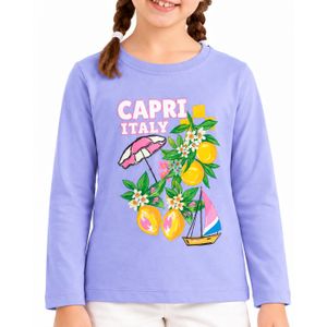 Andora Standard Fit Printed Girls T-Shirt - Lavender