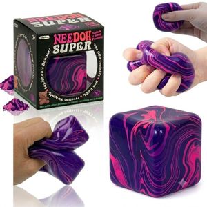 Needoh Cube Swirl Stress Ball Sugar Squishy Toy, White Sugar Stress Relief Ball, Marble Sensory Fidget Toy for Adults Anxiety Relief, Nice Cube Style Sensory Desk Accessory