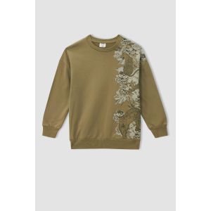 Defacto Boy Crew Neck Oversize Fit Sweat Shirt - Grey