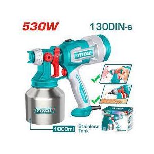 TOTAL 530W Electric Paint Spray Gun with 1000ml Stainless Steel Tank