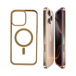 جراب مغناطيسي لهاتف آيفون 16 برو ماكس - شفاف، نحيف، مقاوم للخدوش، حماية من السقوط