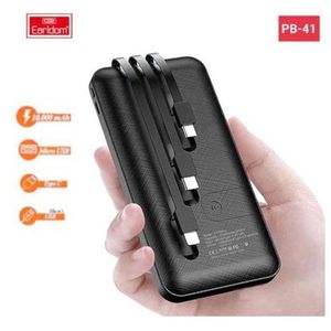 Earldom Earldom PB-41 باور بنك ديجتال 10000مللي امبير ذو ثلاث وصلات للشحن- اسود -