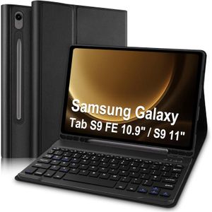 Keyboard Case for Samsung Galaxy Tab S10 FE 10.9" 2025(SM-X520,SM-X526,SM-X526B)/ S9 FE 10.9" (SM-X510/SM-X516B/SM-X518U)/S9 11 Inches Detachable Wireless Bluetooth Keyboard with Slim Cover Black
