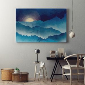 لوحة فنية جدارية مطبوعة بألوان مائية على شكل انقلاب شتوي 60x40 سم