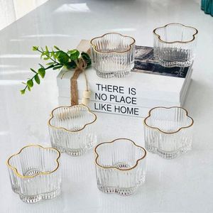 طقم بوولات تقديم 6 قطع بتصميم وردة مضلعة  بُولات حلويات ومكسرات وسناكس  لون عسلي انيق مناسب للمطبخ والضيافة