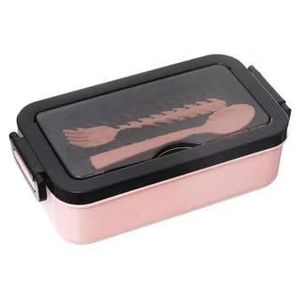 Lunch Box with Spoon and Fork