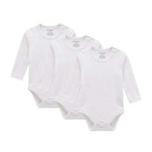 Cottonil Cottonil Pack of 3 Cotton Long Sleeve Bodysuit for Baby (White)