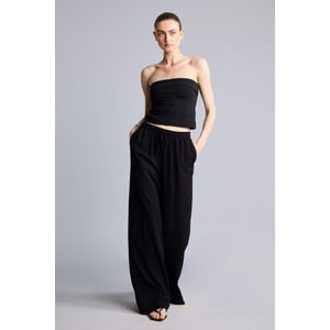 Defacto Wide Leg Linen Blended Trousers