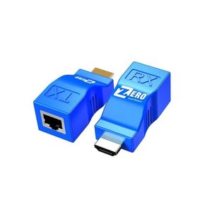 ZERO Hdmi Extender,Hdmi To Rj45 Extender Network Cable Converter Repeater Over Cat 5E/6 1080P Up To 30M Extender For Hdtv Hdpc 4K 2K