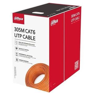 Dahua Dahu.a PFM922I-6UN-C UTP CAT6 Network Cable 305 Meter – Orange – High Quality Copper – Supports PoE – Suitable for CCTV Security Cameras, Internet & Networks