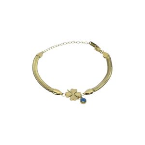 3Diamonds Stainless Steel Gold-Tone Snake Chain Bracele For Women - Gold