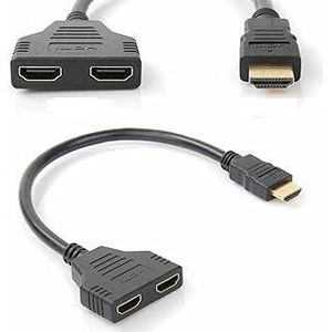 HDMI Splitter Male To Female Cable Adapter Converter HDTV 1 Input 2 Output 1080P