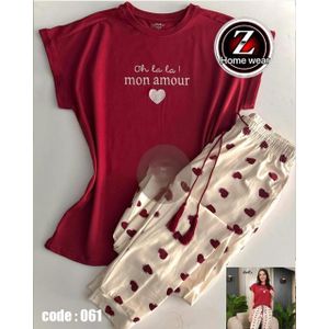 بيجامة حريمي صيفي وان سايز تلبيس من 55 إلى 75 كجم