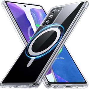 for Samsung Galaxy Note 20 Case (Compatible with MagSafe) (Strong Magnet) (Non-Yellowing) Magnetic Slim Thin Bumper Phone Cover, Lightweight, and Durable - Clear