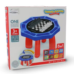 8 In 1 8-in-1 Chess Table Game Set for Kids – Multi-Game Activity Table