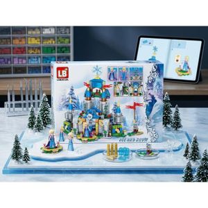 LEBAOJIA Ice and Snow Castle Building Blocks – 300+ PCS Winter-Themed Construction Kit with Colorful Bricks, Snowflake Decorations, Towers, Flags, and Figurines – Creative STEM Educational Toy for Kids Ages 6+, Durable ABS Plastic for Play and Display