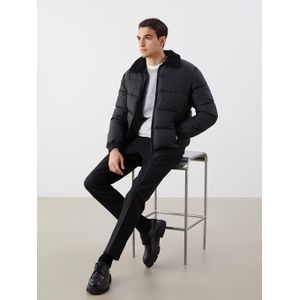 LC Waikiki Regular Fit Fur Collar Men's Faux Leather Coat