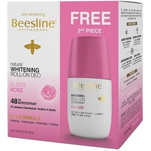Beesline بيزلين مزيل عرق رول أون للتفتيح إلدير روز بحماية حتى 48 ساعة 1+1 50 مل