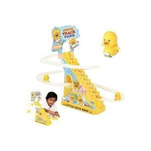 Kidology Electric Stair Climbing Track Toy for Kids, Duck Roller Coaster Toys with Flashing Lights and Music for Toddlers Boys and Girls (3 Duck Slide)