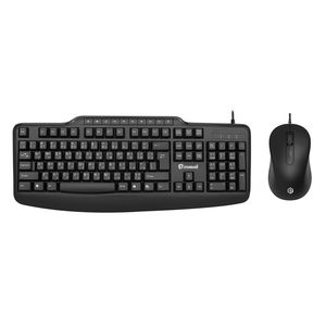 Standard KC6000 طقم كيبورد وماوس سلكي USB، تصميم متين للمكتب والمنزل، تصميم مريح، 10 مفاتيح اختصار للإنترنت والوسائط
