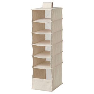Hanging storage w 6 compartments PURRPINGLA Hanging storage w 6 compartments, textile/beige, 22x34x80 cm