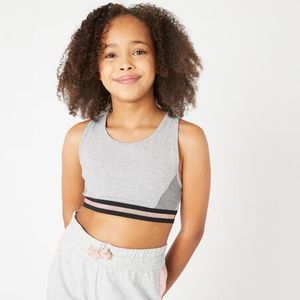 Decathlon Girl Cotton Crop Top - Gray @ Best Price Online