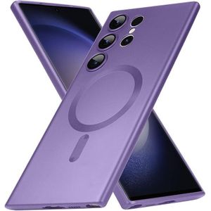 غطاء لهاتف سامسونج S23 Ultra متوافق مع MagSafe، واقي عدسة الكاميرا، مضاد للصدمات ناعم، لهاتف سامسونج جالاكسي S23 Ultra، نحيف باللون الأرجواني